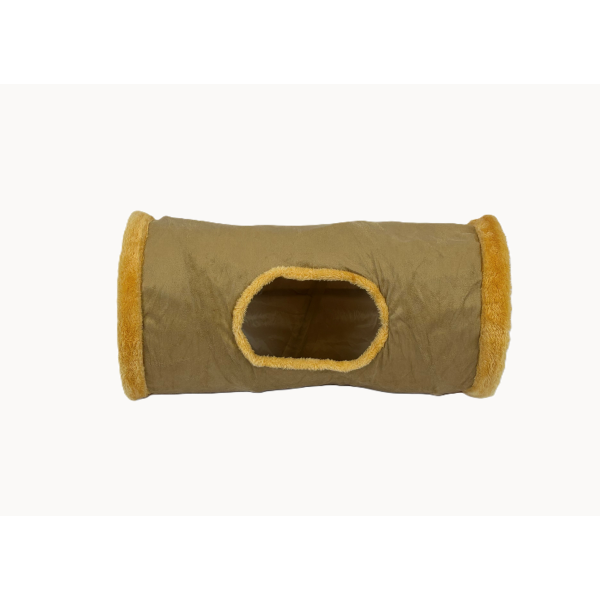Teddy Exclusive Kattentunnel Oliver – Speeltunnel voor Katten – Zacht & Opvouwbaar – Beige – 50 cm