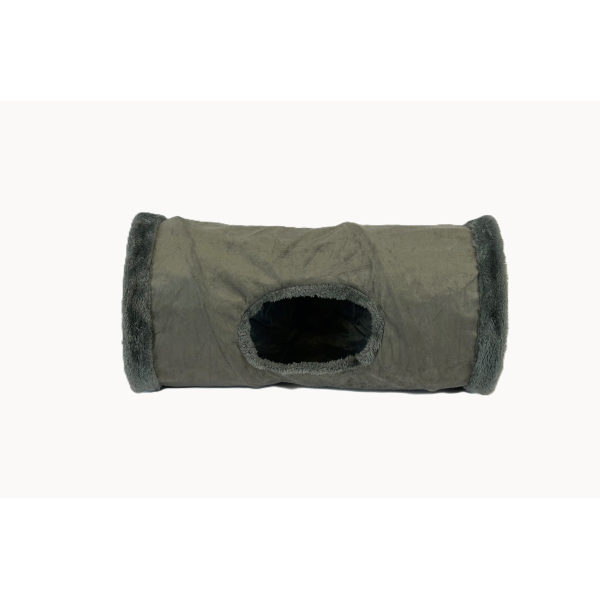 Teddy Exclusive Kattentunnel Oliver – Speeltunnel voor Katten – Zacht & Opvouwbaar – Grijs – 50 cm