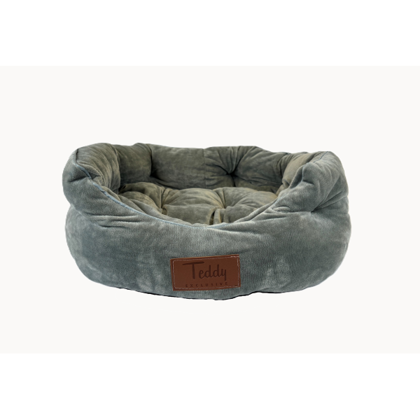 Teddy Exclusive Mand Shadow – Velvet Kattenmand Grijs met Uitneembaar Kussen – 50x40x15 cm – Ook voor Kleine Honden
