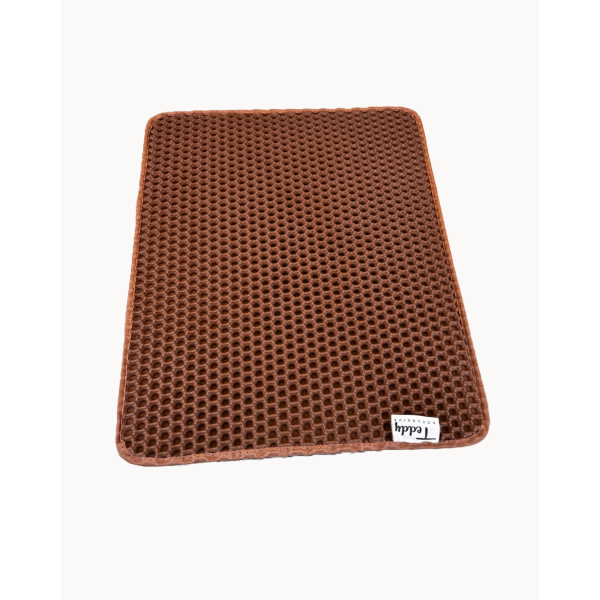 Teddy Exclusive Gritmat Anne – Antislip Kattenbakmat tegen Grituitloop – Bruin – 50 x 40 cm – BPA-vrij EVA-schuim