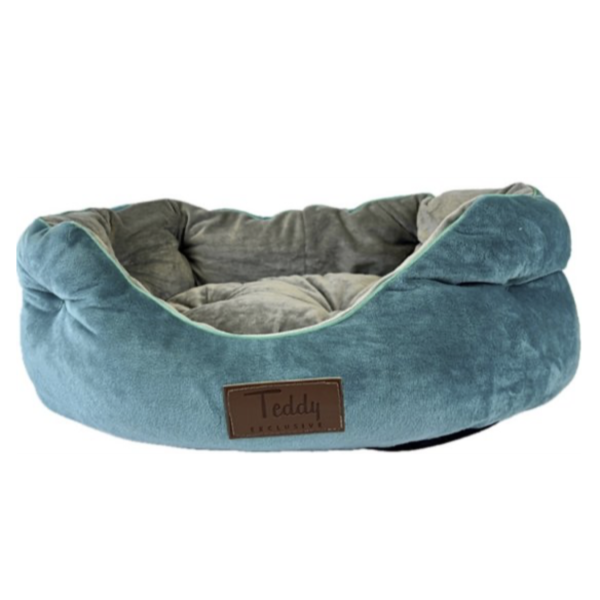 Teddy Exclusive Mand Shadow – Velvet Kattenmand Turquoise met Uitneembaar Kussen – 50x40x15 cm – Ook voor Kleine Honden