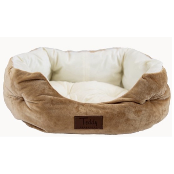 Teddy Exclusive Mand Shadow – Velvet Kattenmand Goud met Uitneembaar Kussen – 50x40x15 cm – Ook voor Kleine Honden