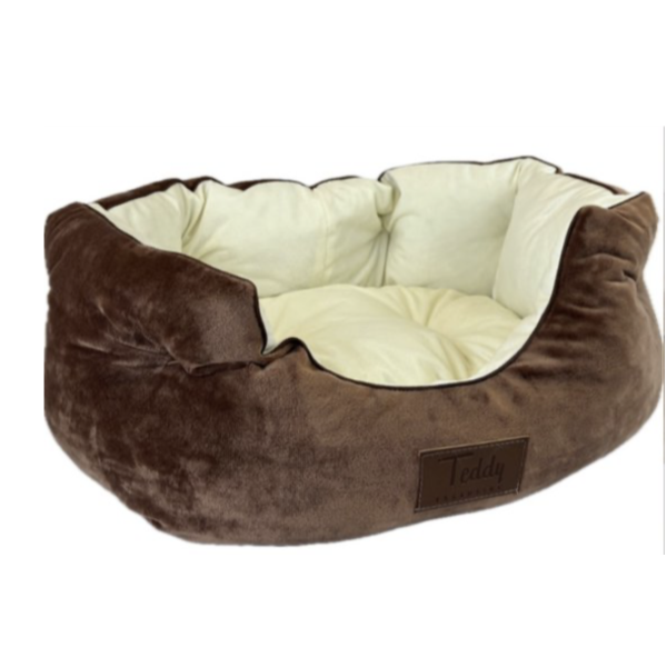 Teddy Exclusive Mand Shadow – Velvet Kattenmand Bruin met Uitneembaar Kussen – 50x40x15 cm – Ook voor Kleine Honden