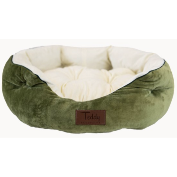 Teddy Exclusive Mand Shadow – Velvet Kattenmand Groen met Uitneembaar Kussen – 50x40x15 cm – Ook voor Kleine Honden