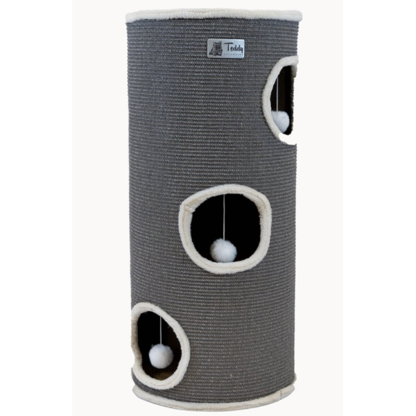 Teddy Exclusive Krabton Sam – Hoog & Modern – Wit/Grijs (H90 x Ø40 cm)