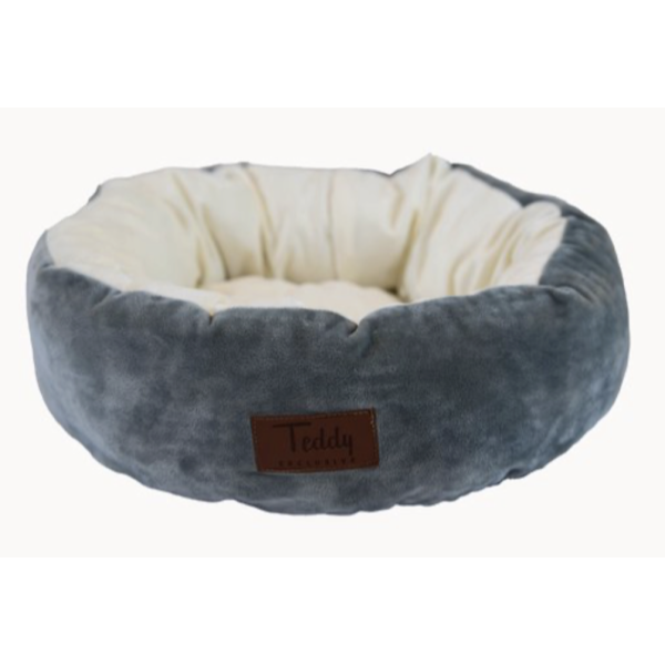 Teddy Exclusive Kattenmand Cleo – Rond & Zacht – Donkergrijs (Ø40 x H12 cm)