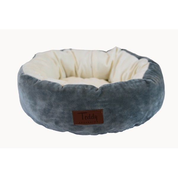 Teddy Exclusive Kattenmand Cleo – Rond & Zacht – Lichtgrijs (Ø40 x H12 cm)